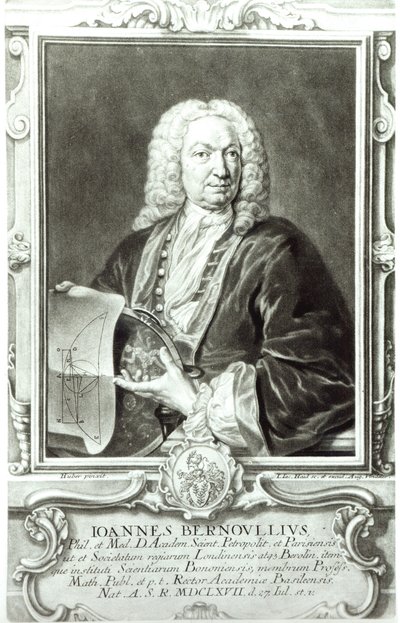 Portret Jeana Bernoulliego (1667-1748) autorstwa Johann Rudolph the Elder Huber