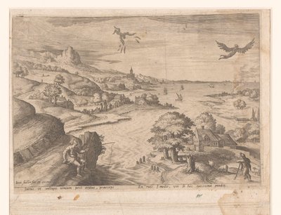 Krajobraz z Narcyzem autorstwa Johann Sadeler (I) (attributed to)