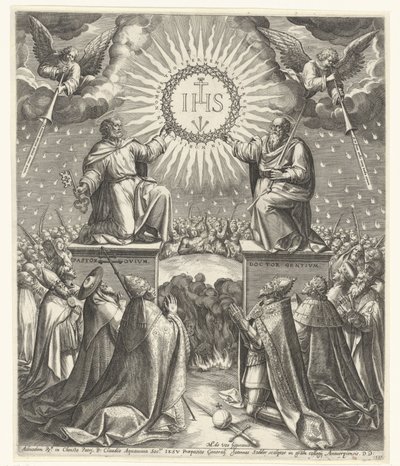 Adoracja Monogramu Chrystusa autorstwa Johann Sadeler (I)