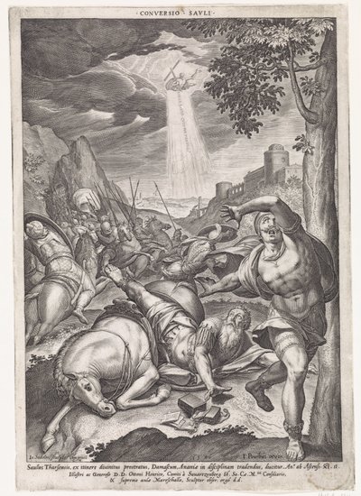Bekering van Paulus Konwersja Savli (tytuł na obiekcie) autorstwa Johann Sadeler (I)