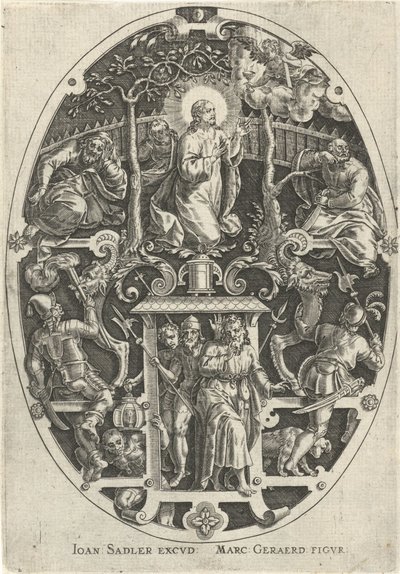 Chrystus w ogrodzie Getsemane Passie van Christus (tytuł serii) Męka Chrystusa naszym Odkupieniem (tytuł serii) autorstwa Johann Sadeler (I)