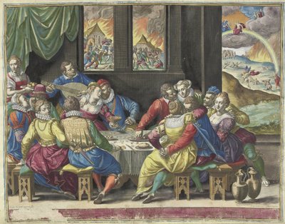 Ludzkość czeka na Sąd Ostateczny Ita erit et adventus filii hominis (tytuł na przedmiocie) autorstwa Johann Sadeler (I)