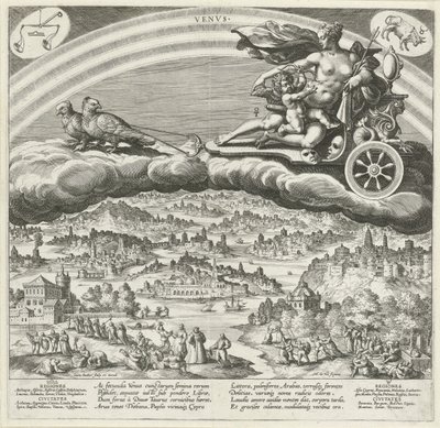 Planeta Wenus i jej wpływ na świat Siedem planet (tytuł serii) Planetarum effectus et eorum in signis zodiac (tytuł serii) autorstwa Johann Sadeler (I)