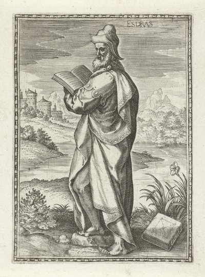 Ezdrasz Ezdrasz (tytuł na obiekcie) Postacie ze Starego Testamentu (tytuł serii) autorstwa Johann Sadeler (I)