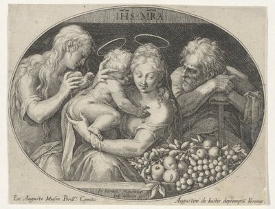 Święta rodzina ze św. Anną autorstwa Johann Sadeler (I)