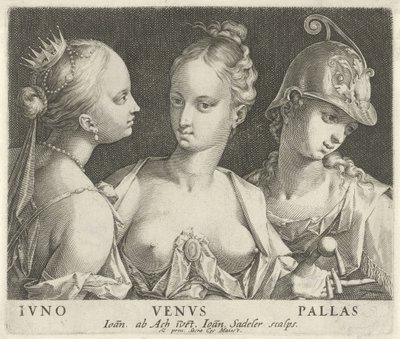 Juno, Wenus i Minerwa Ivno Venvs Pallas (tytuł na obiekcie) autorstwa Johann Sadeler (I)