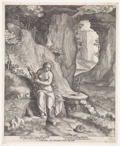 Maria Magdalena w jaskini autorstwa Johann Sadeler (I)