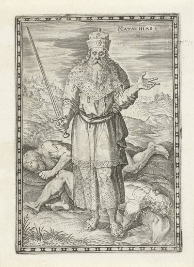 Mattias Matathias (tytuł na obiekcie) Postacie ze Starego Testamentu (tytuł serii) autorstwa Johann Sadeler (I)