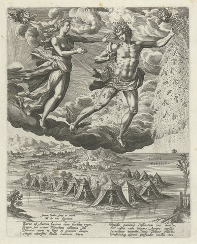 wschodni wiatr Oriens (tytuł na obiekcie) Cztery wiatry (tytuł serii) autorstwa Johann Sadeler (I)