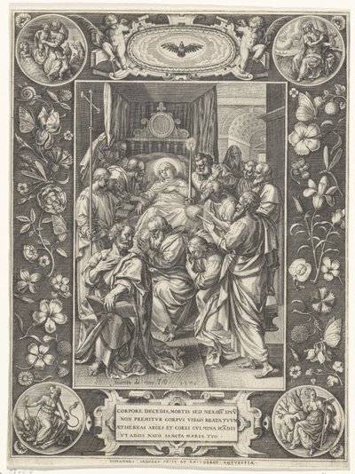 Łoże śmierci Maryi autorstwa Johann Sadeler (I)