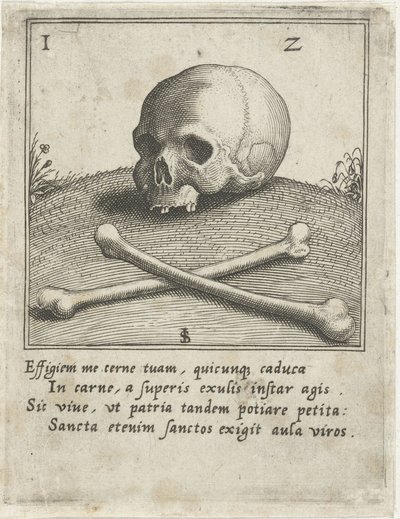 Przedstawienie Vanitas z czaszką i dwiema kośćmi autorstwa Johann Sadeler (I)