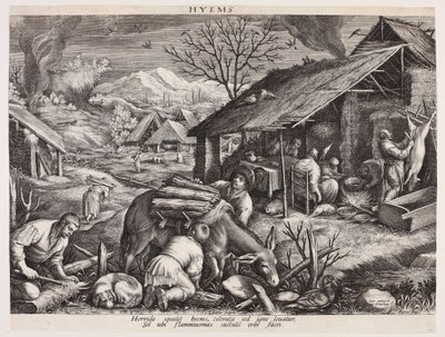 Zima - Hyems (Cztery pory roku) autorstwa Johann Sadeler I