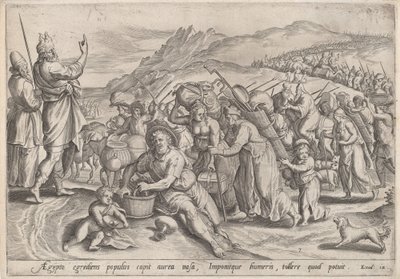 Exodus z Egiptu, c.1585. autorstwa Johann Sadeler I
