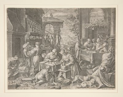 Bogacz i Łazarz autorstwa Johann Sadeler I