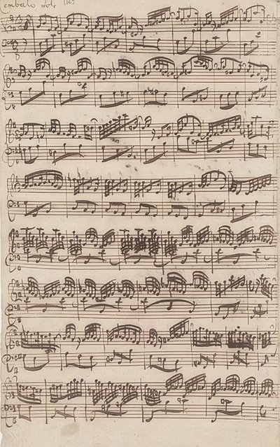 Allegro (klawesyn solo) z I wersji Sonaty nr 6 G-dur na skrzypce i klawesyn obbligato. 1725 autorstwa Johann Sebastian Bach