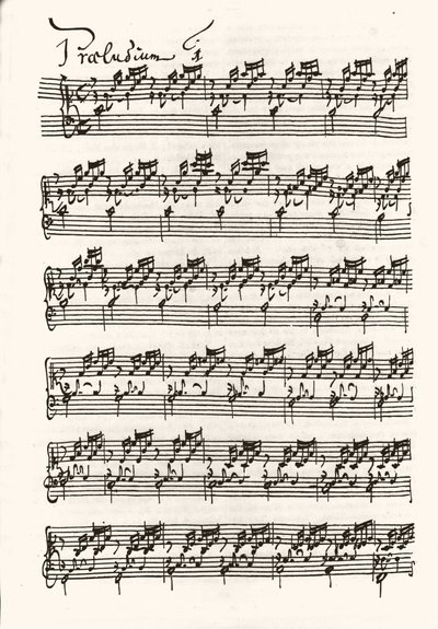 Strona z nutami dla Jeana Sebastiena Bacha (Johann Sebastian Bach autorstwa Johann Sebastian Bach