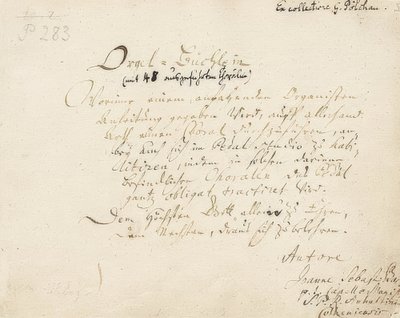 Strona tytułowa broszury o organach. Około 1700-1719 autorstwa Johann Sebastian Bach