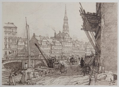 Na Steinwerder 21-05-1882 autorstwa Johann Theobald Riefesell