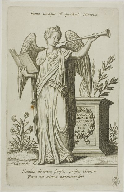 Sława, płyta 1 z Parnassus Biceps autorstwa Johann Theodor de Bry
