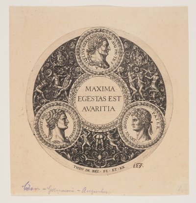 Maxima Egestas Est Avaritia, Konstrukcja naczynia z nóżką autorstwa Johann Theodor de Bry