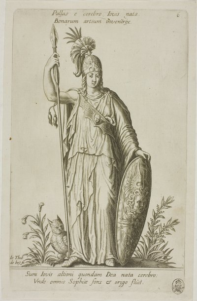 Pallas Athena, płytka 6 z Parnassus Biceps autorstwa Johann Theodor de Bry