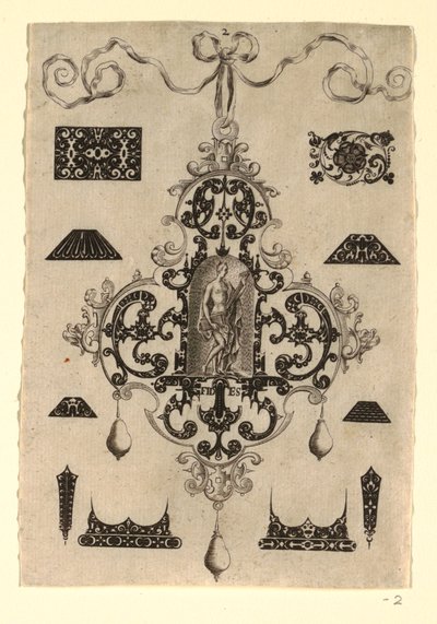 Talerz 2, z serii ośmiu wzorów wisiorków o kardynalnych cnotach autorstwa Johann Theodor de Bry