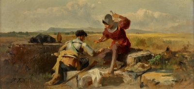Dwóch rycerzy grających w kości autorstwa Johann Till der Jüngere
