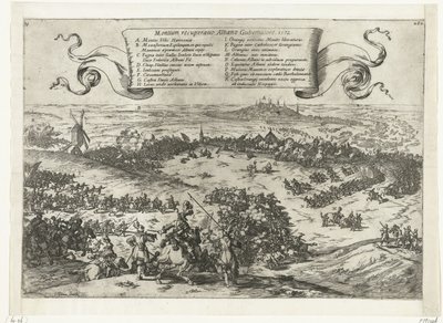 Alva oblega Bergen w Henegouwen, 1572 Rekultywacja gór, Albano Gubernatore. 1572 (tytuł na obiekcie) autorstwa Johann Wilhelm Baur