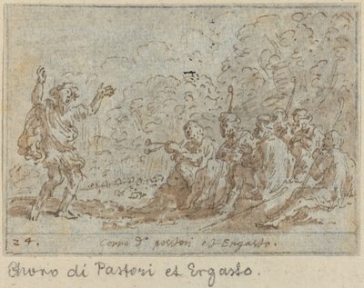 Chór pasterzy i Ergasto autorstwa Johann Wilhelm Baur