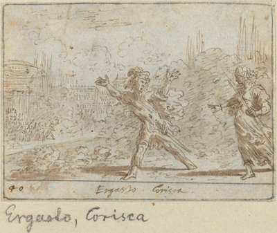 Ergasto i Koryska, 1640. autorstwa Johann Wilhelm Baur
