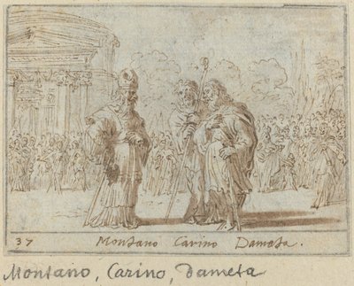 Montano, Carino i Dameta, 1640. autorstwa Johann Wilhelm Baur