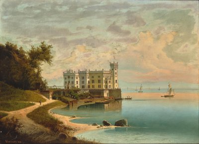 Zamek Miramare w Trieście, 1868 r. autorstwa Johann Wilhelm Jankowski