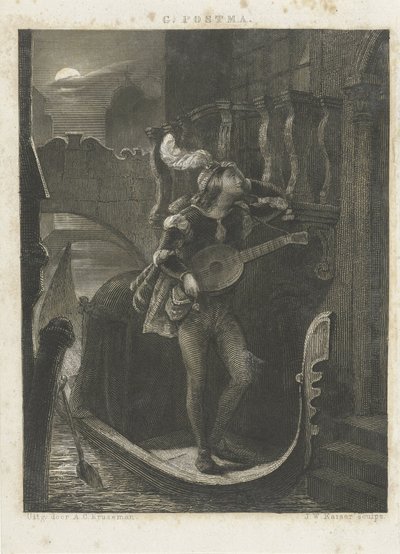 Gondola przez bimber autorstwa Johann Wilhelm Kaiser (I)