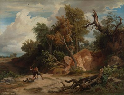 Południe, Napad na wędrowca autorstwa Johann Wilhelm Schirmer