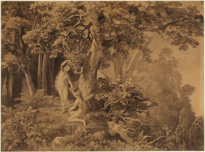 Grzech pierworodny (Księga Rodzaju 3, 6) autorstwa Johann Wilhelm Schirmer