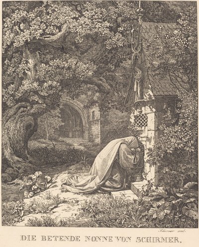 Modląca się zakonnica autorstwa Johann Wilhelm Schirmer