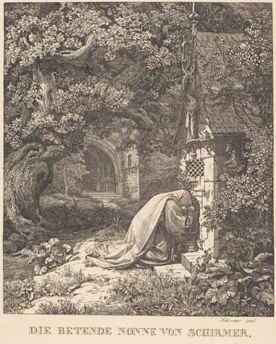 Modląca się zakonnica autorstwa Johann Wilhelm Schirmer