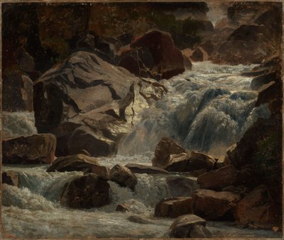 Szwajcarski potok górski autorstwa Johann Wilhelm Schirmer