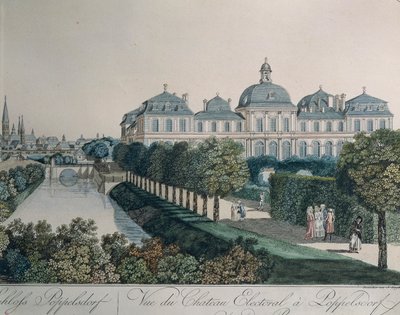 Pałac książąt elektorów w Poppelsdorf koło Bonn, autorstwa Johanna Zieglera autorstwa Johann Ziegler
