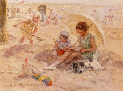 Przyjemność na plaży (olej na płótnie) autorstwa Johann Zoetelief Tromp