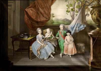 Dzieci Ferdynanda z Parmy Louis, Karolina, Maria Antonia i Carlotta, 1778 autorstwa Johann Zoffani
