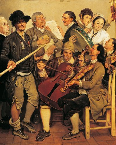 Scartocciata (muzycy na festiwalu zbiorów kukurydzy pod Parmą), Johann Zoffany (1733-1810) autorstwa Johann Zoffany
