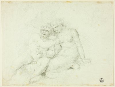 Siedzący mężczyzna w pobliżu kobiety autorstwa Johann Zoffany