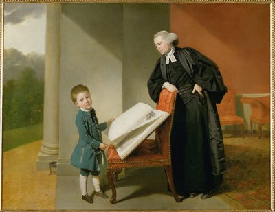 Wielebny Randall Burroughs i jego syn Ellis ... autorstwa Johann Zoffany