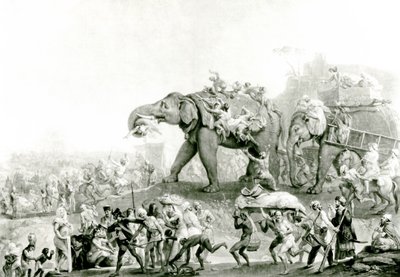 Ambasada Hyderback w Kalkucie, ok. 1800 autorstwa Johan Joseph Zoffany