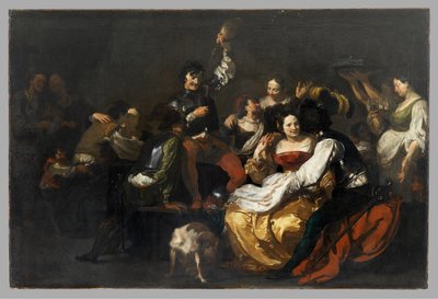 Ucztowanie z żołnierzami i prostytutkami, po 1625 autorstwa Johann after Liss or Lis or von Lys