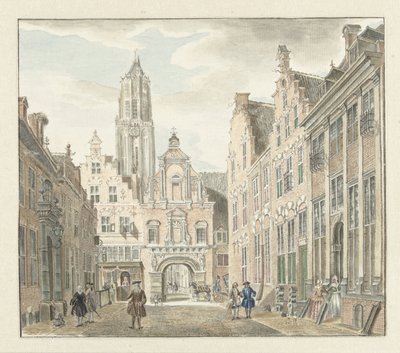 Nieuwstraat w Utrechcie z widokiem na Dom Tower autorstwa Johanna de Bruyn