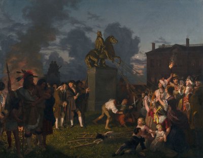 Usunięcie pomnika króla Jerzego III, Nowy Jork. autorstwa Johannes Adam Simon Oertel
