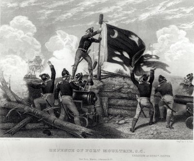 1780 оны 5-р сарын 12-нд Өмнөд Каролинагийн Форт Моултри хотыг хамгаалж байсан түрүүч Уильям Жасперын баатарлаг байдал, Г.Р. Холл поли autorstwa Johannes Adam Simon Oertel
