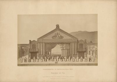 Pasja z Ober-Ammergau - proscenium z chórem autorstwa Johannes Bernhard